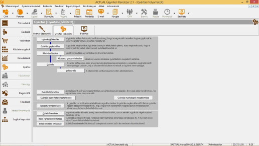 Bővített gyártás kezelés