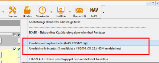 Jövedéki termékekről nyilvántartás NAV felé