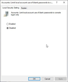 Üres jelszó mezők engedélyezése konzol bejelentkezésnél - 02